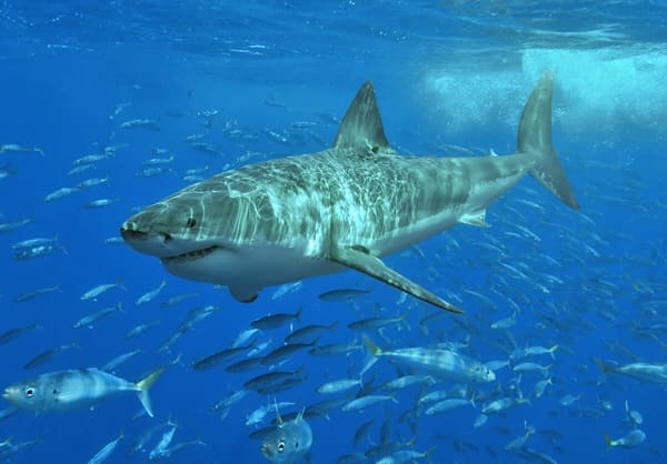 A great white shark.